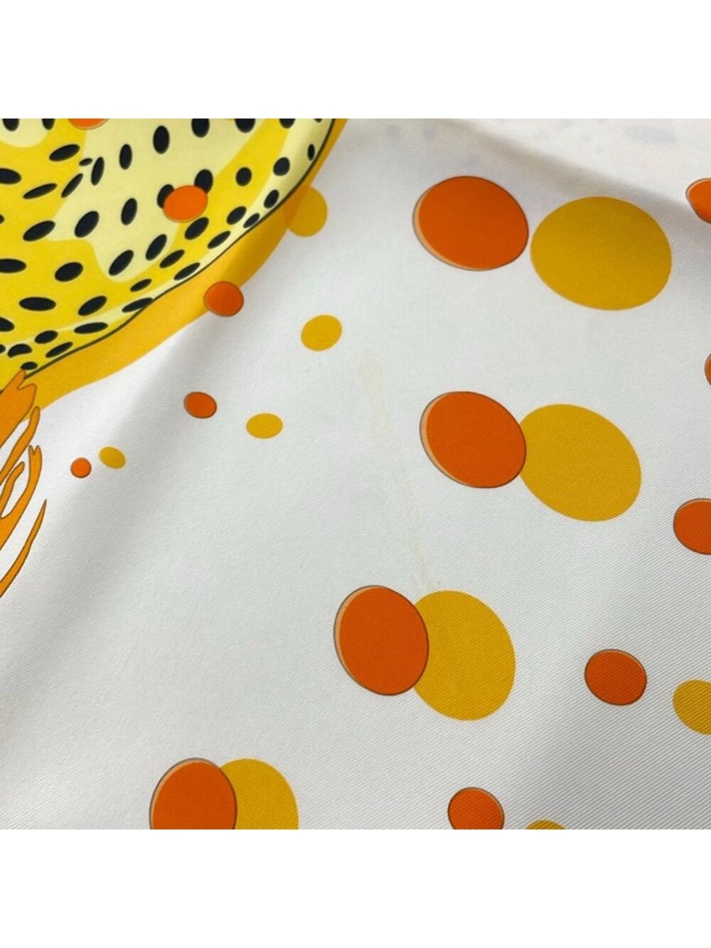 Hermes Scarf Carre 90 Ivory Orange Multi Hola Flamenca - Picture 6 of 6
